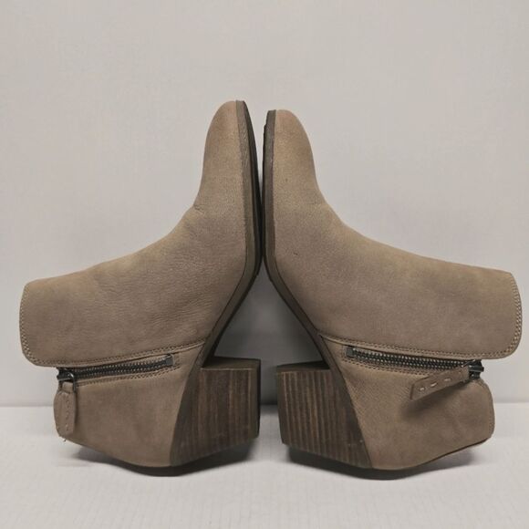Frye “Judith double zip” Taupe grey Leather Ankle Booties Boots 9 - Picture 5 of 8